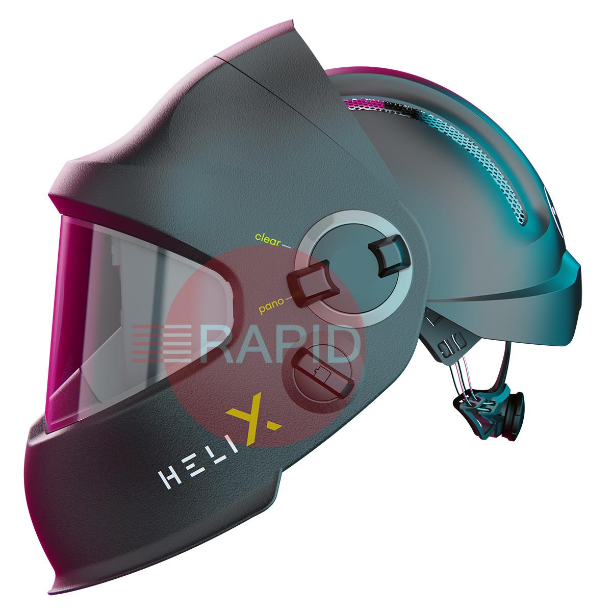 1050.100  Optrel Helix Quattro - Black Auto Darkening Welding Helmet with Removable Hard Hat, Shade 5 - 14